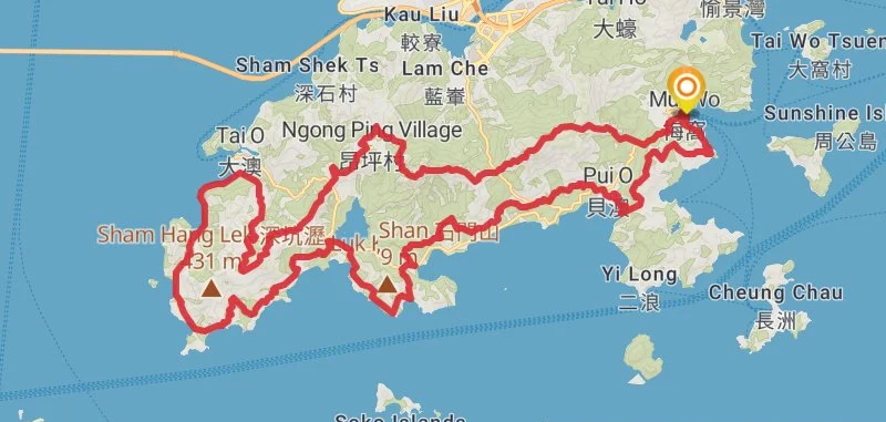 Lantau Trail Map